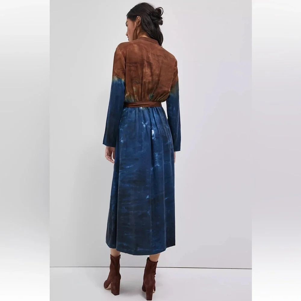 Anthropologie- Cloth & Stone Perla Long Sleeve Tie Dye Maxi Dress - Picture 4 of 15